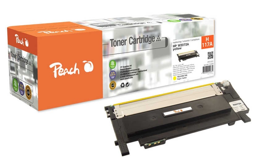 Peach Tonermodul gelb kompatibel zu HP 117A, W2072A