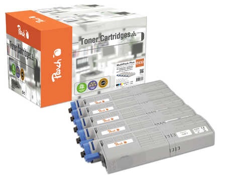 Peach Spar Pack Plus Tonermodule kompatibel zu OKI 46490404*2, 46590403, 46490402, 46490401