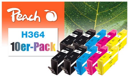 Peach 10er-Pack Tintenpatronen kompatibel zu HP No. 364