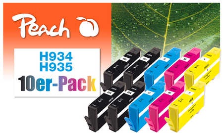 Peach 10er-Pack Tintenpatronen kompatibel zu HP No. 934, No. 935