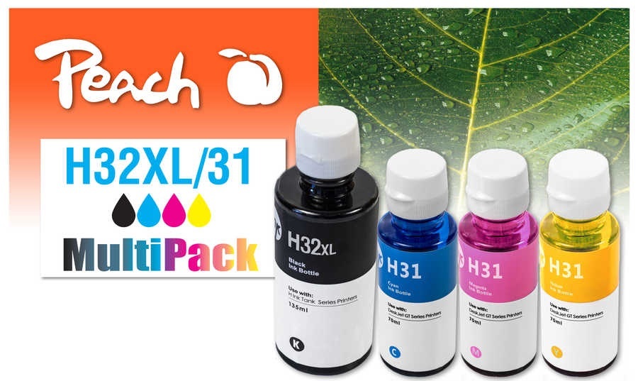 Peach Spar Pack Tintenpatronen kompatibel zu 32XL/31, 1VV24AE, 1VU26AE, 1VU27AE, 1VU28AE