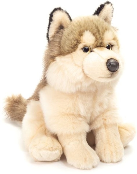 Teddy HERMANN® Wolf sitzend, 29 cm - bunt