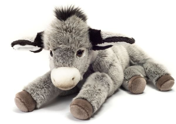 Hermann Teddy Kuscheltier ESEL (50cm) liegend in grau