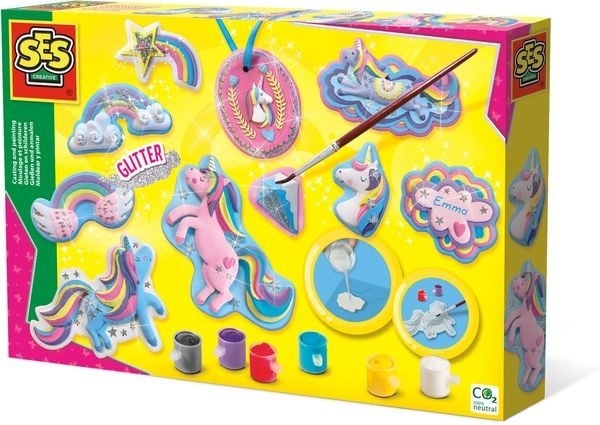 SES creative Gips-Set EINHÖRNER 12-teilig in bunt