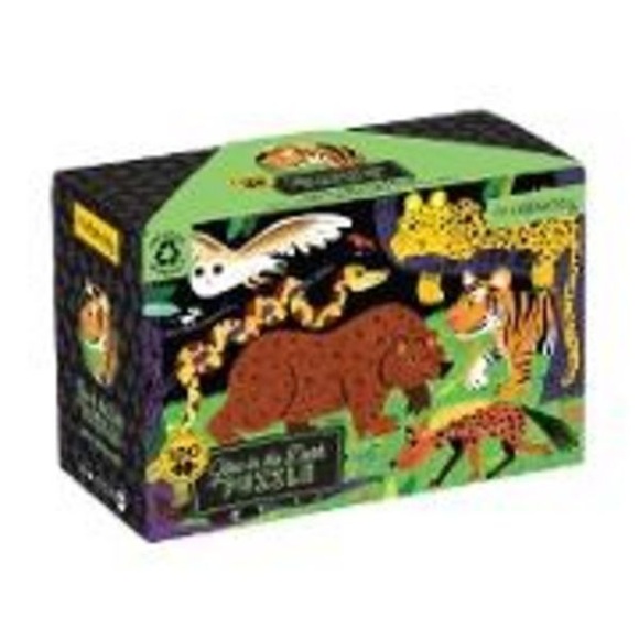 Glow in dark puzzle, raubtiere an land Multicolor