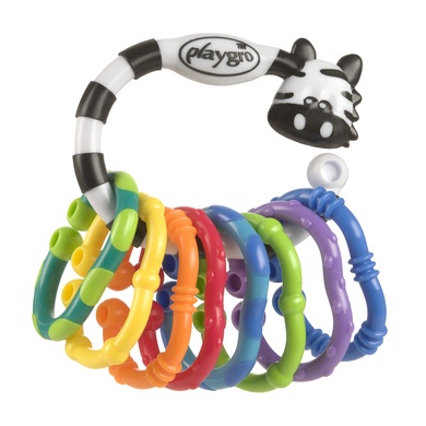 PLAYGRO Beissring-Rasselkette Zebra