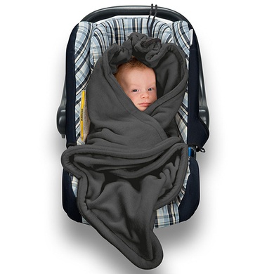 Hoppediz Einschlagdecke Fleece anthrazit - grau