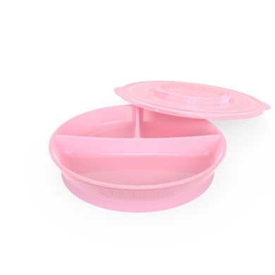 Twistshake Teller mit Unterteiler pastell rosa - rosa/pink