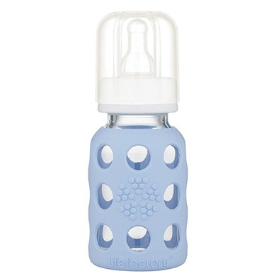 lifefactory Glas-Trinkflasche NEWBORN 0,120l in hellblau