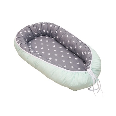 Ullenboom Babynest & Cocoon Mint Grau 55 x 95 cm - bunt