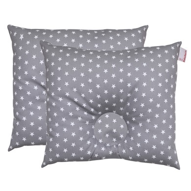 BabyDorm ® Präventivkissen EasyDorm Jonna grau mit weißen Sternen - Gr.2