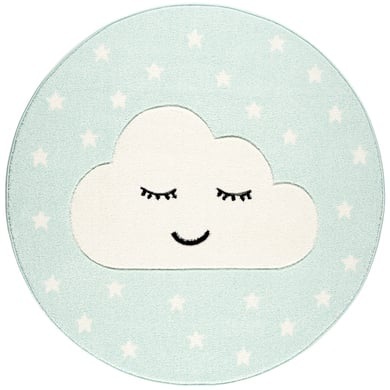 LIVONE Spiel- und Kinderteppich Kids Love Rugs Smiley Cloud, mint/weiss, 160 cm