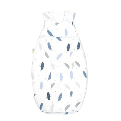 Odenwälder Jersey-Schlafsack AIRPOINTS® FEATHER in weiß/blau in Gr. 110