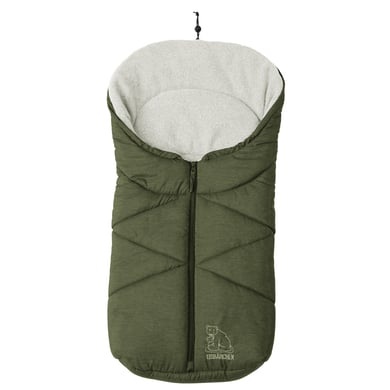 Heitmann Fußsack für Babyschale und Kinderwagen Eisbärchen dunkelgrün-meliert
