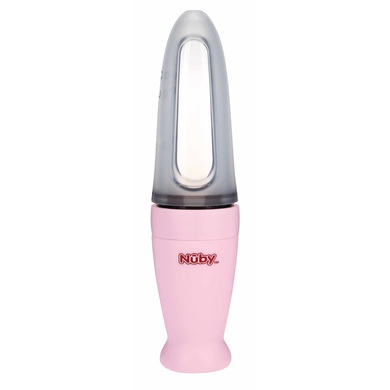 Nûby Spezial-Fütterlöffel aus PP mit Fütterbehälter aus Silikon 90 ml in pink