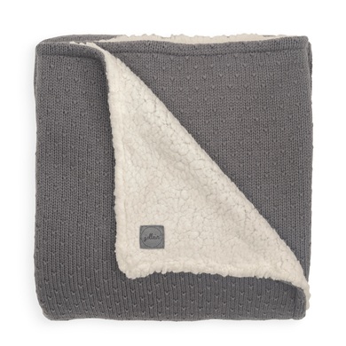 jollein Strickdecke Teddy Bliss storm grey 100 x 150 cm
