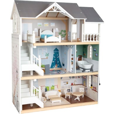 Legler 11802 - Small foot, Puppenhaus Stadtvilla mit Zubehör, 63x32x76cm