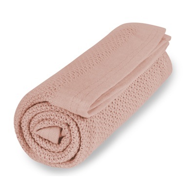 VINTER&BLOOM Kuscheldecke Soft Grid GOTS Cloud Pink