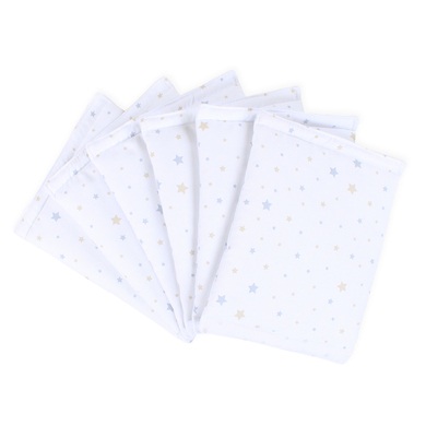 Babybay Nestchen Ultrafresh Piqué für Original, Weiß Sternemix Sand/Azurblau
