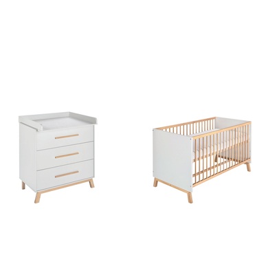 Schardt Babymöbel-Set »Sienna Grey«, (Spar-Set, 2 St.), mit Kinderbett und Wickelkommode, Made in Germany