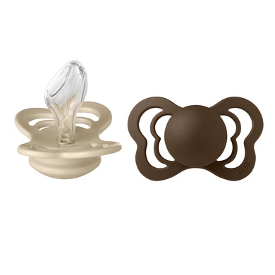 BIBS® Schnuller Couture Vanilla/Mocha Silikon 6-18 Monate, 2 Stk.