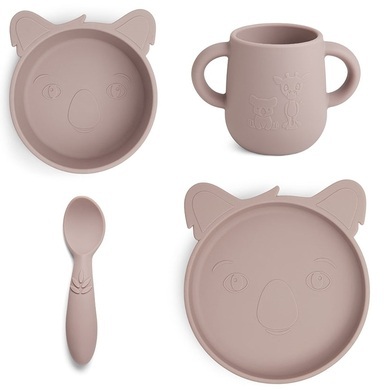 Nuuroo Geschirrset Lykke Koala 4-teilig, Woodrose