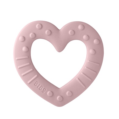 BIBS® Beißring Baby Bitie Peach Heart ab 3 Monaten, Pink Plum