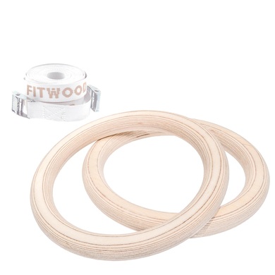 Fitwood ULPU Turnringe, Birke - weiße Riemen