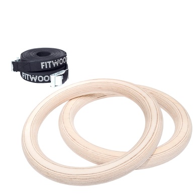 Fitwood ULPU Turnringe, Birke - schwarze Riemen
