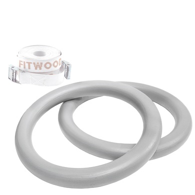 Fitwood ULPU Turnringe, grau - weiße Riemen