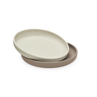 Cam Cam® COPENHAGEN Silikonteller Blume, Earth Mix, 2er Pack