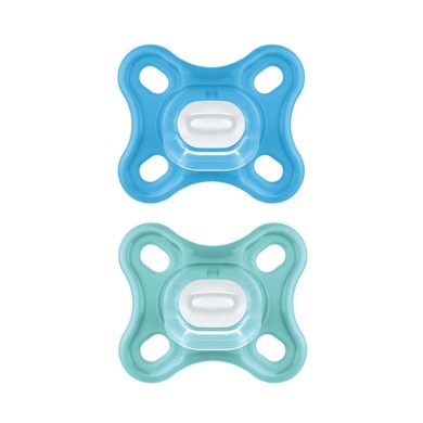 MAM Schnuller Comfort Silikon, 0+ Monate, 2 Stk, blau + türkis