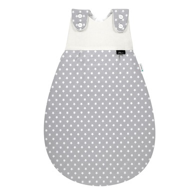 Alvi® Schlafsack BABY-MÄXCHEN® TENCEL® AUßENSACK - STARS in silbergrau in Gr. 68/74