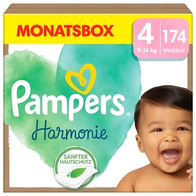 Pampers Harmonie Gr. 4, 9-14 kg, Monatsbox (1x174 Windeln)