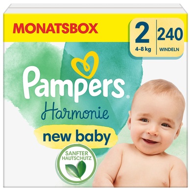 Pampers Harmonie Gr. 2, 4kg - 8kg, Monatsbox (1x240 Windeln)