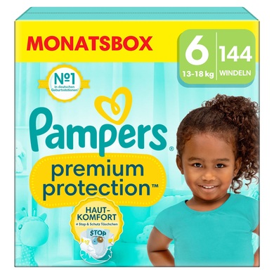Pampers Premium Protection, Gr. 6 Extra Large, 13kg+, Monatsbox (1x 144 Windeln)