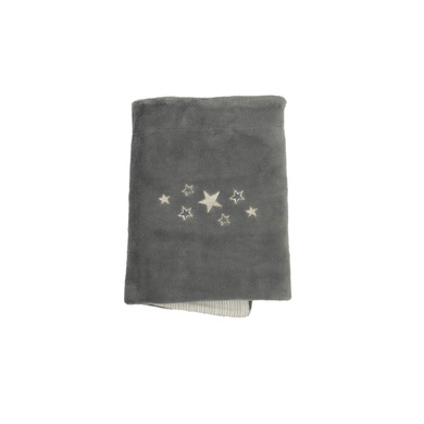Be Be 's Collection Kuscheldecke Plüsch Sternchen Grau 75 x 100 cm