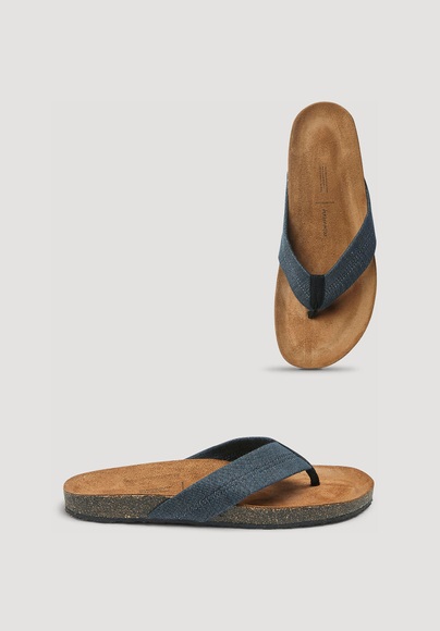 Herren BetterRecycling Zehentrenner mit Hattusha-Denim - blau Grösse43