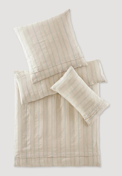 Bettwäsche Limoges aus Bio-Leinen mit Bio-Baumwolle - grün Grösse155x220 / 40x80 cm