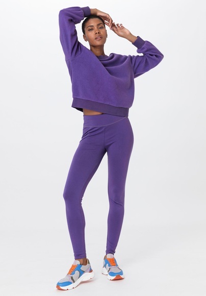 Loungewear Fleece Sweatshirt ACTIVE LIGHT aus Bio-Baumwolle - lila Grösse44