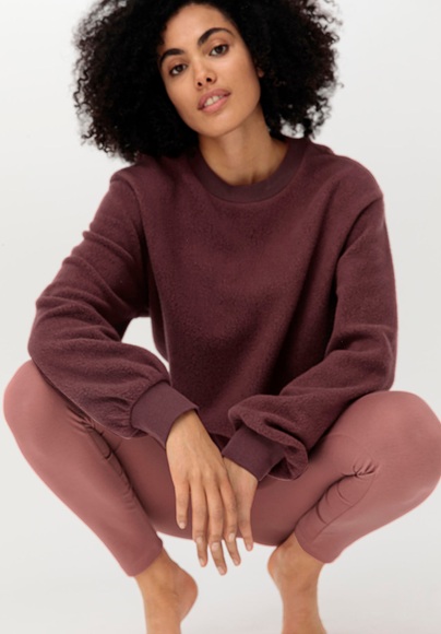 Loungewear Fleece Sweatshirt ACTIVE LIGHT aus Bio-Baumwolle - rot Grösse44