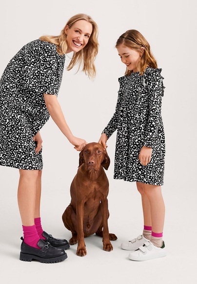 Kinder Kleid aus Bio-Baumwolle - schwarz Grösse134/140