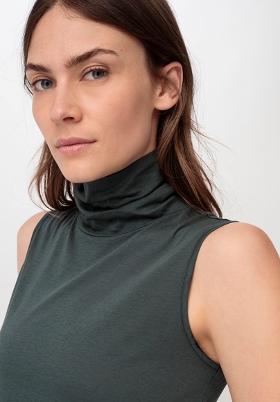 Damen Rollkragen-Top aus Bio-Baumwolle - grün Grösse44