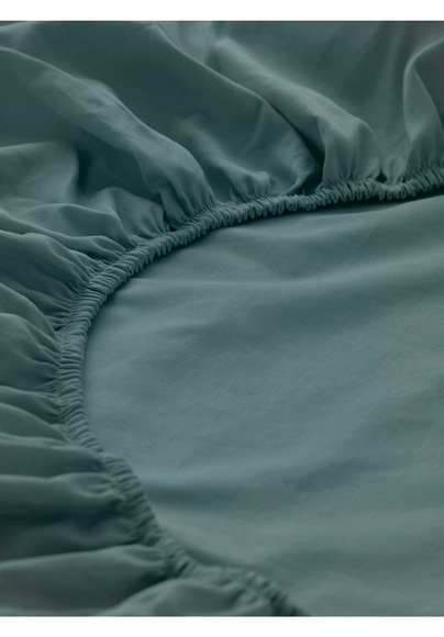 Satin-Spannbetttuch aus Bio-Baumwolle - grün Grösse180x200 cm