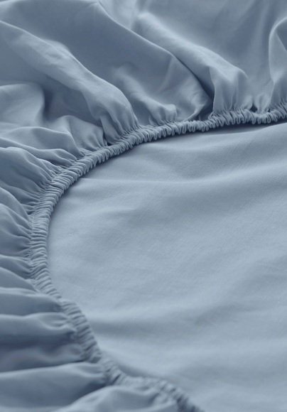 Satin-Spannbetttuch aus Bio-Baumwolle - blau Grösse90-100x200 cm