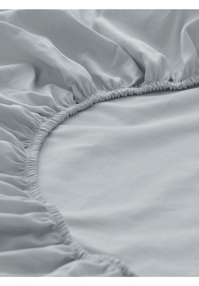 hessnatur Satin Spannbetttuch aus Bio-Baumwolle - grau Grösse140-160x200 cm