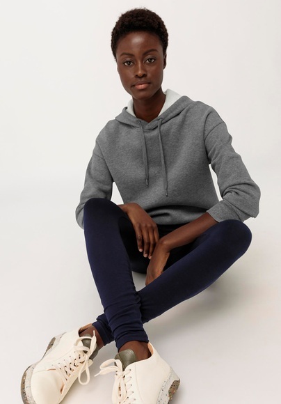 Loungewear Sport-Leggings aus Bio-Baumwolle - blau Grösse38