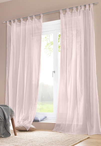 Vorhang Marc mit Schlaufen aus Bio-Baumwolle - rosa Grösse225x135 cm