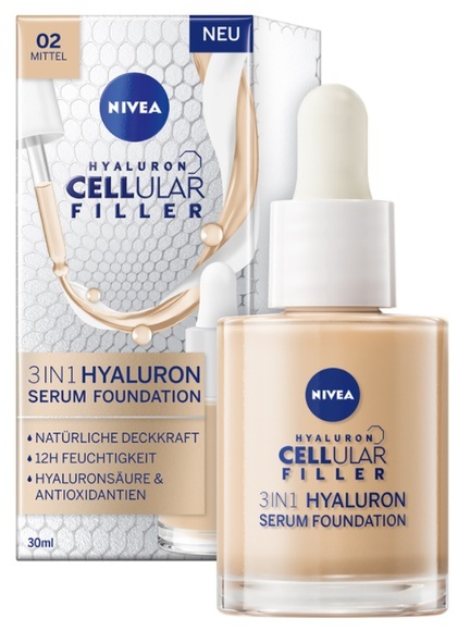 Hyaluron Cellular Filler 3in1 Serum Foundation Medium Damen 30ml