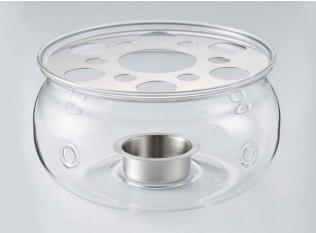 chanoyu Teewärmer aus Glas mit Edelstahlplatte (1 Stk)